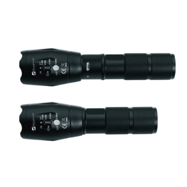 Logo trade promotional merchandise image of: Flashlight DELGADA Schwarzwolf