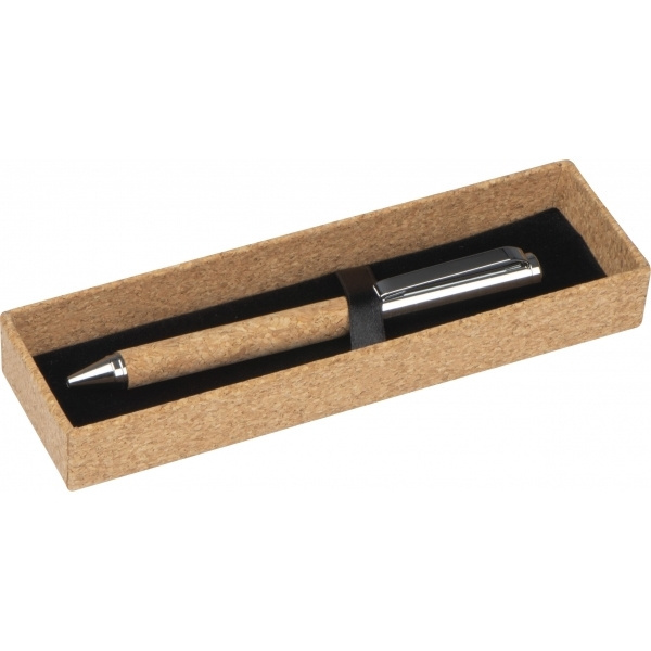 Logo trade promotional item photo of: Twist-ballpen metal and cork LILLEHAMMER