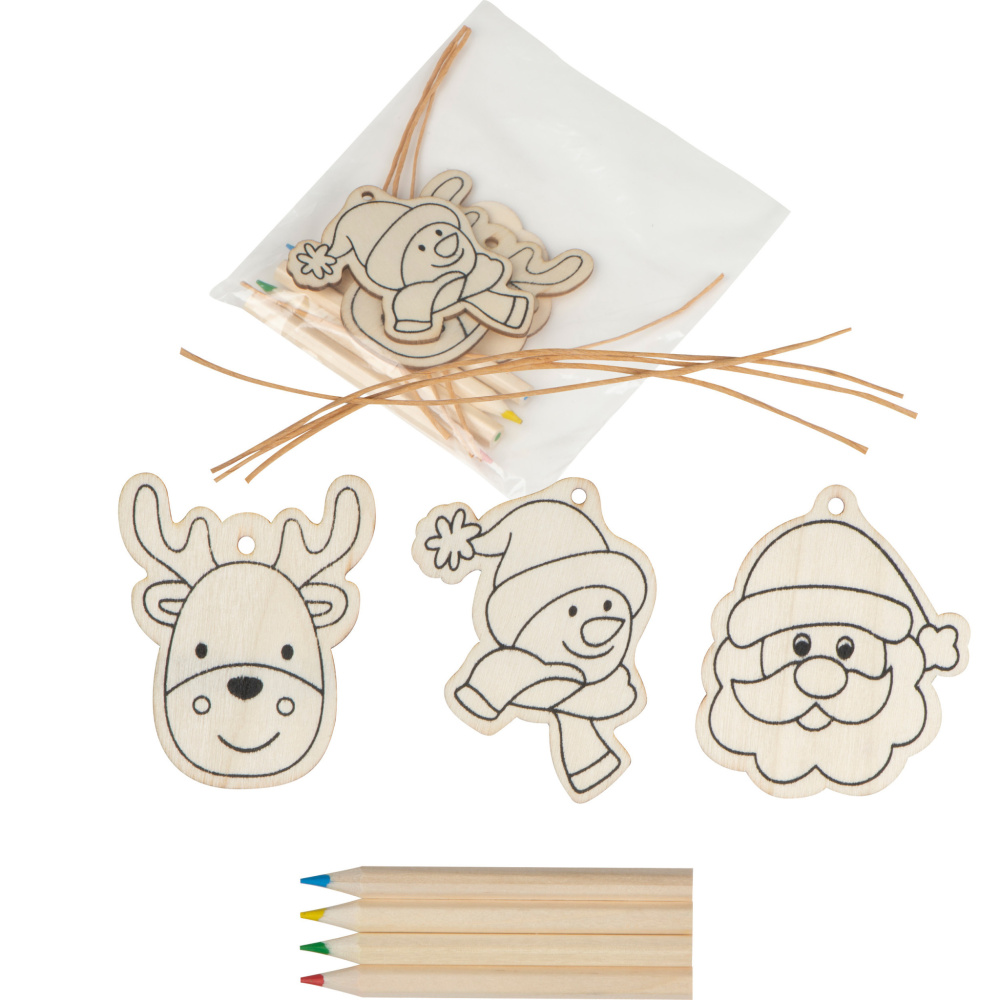 Logotrade promotional products photo of: Christmas tree tag painting set DRESDEN