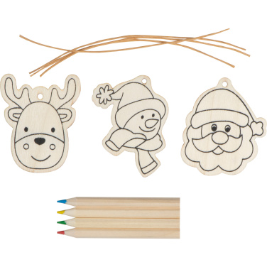Logo trade promotional giveaways picture of: Christmas tree tag painting set DRESDEN