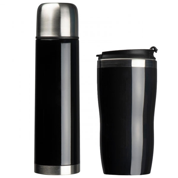 Logotrade advertising products photo of: Set of vacuum flask and drinking cup SPLIT 450 ml