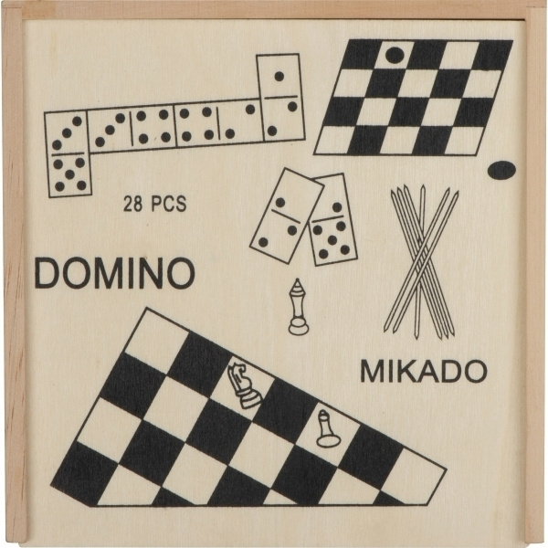 Logo trade promotional giveaways image of: Wooden game collection RIGA