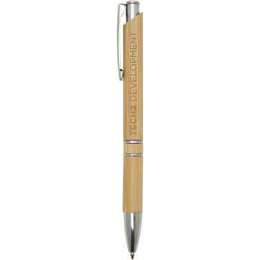 Logotrade promotional gift picture of: Wicker bamboo ballpoint pen