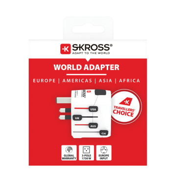 Logo trade promotional merchandise picture of: SKROSS Pro 3-Pole World Travel Adapter