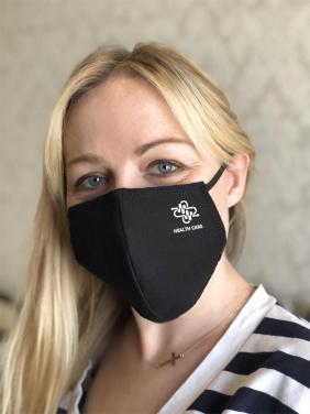Logo trade promotional gift photo of: BLACK-BLACK cotton face mask 140116500