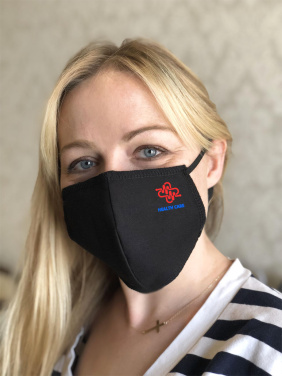 Logo trade promotional giveaways image of: BLACK-BLACK cotton face mask 140116500