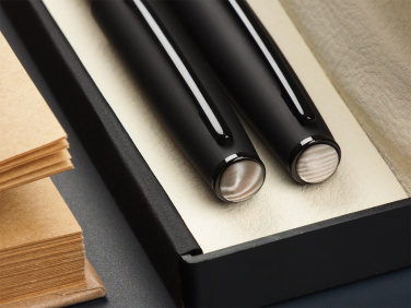 Logotrade corporate gift image of: Striped Flint Pen set 1284036