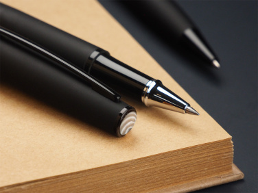 Logotrade promotional item picture of: Striped Flint Pen set 1284036