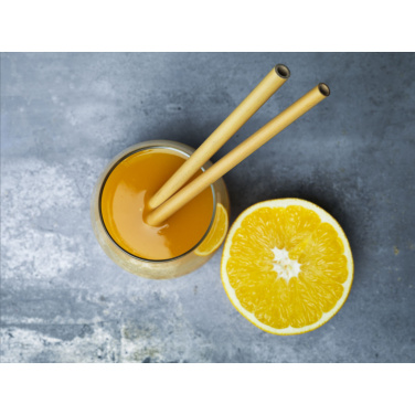 Logo trade advertising products image of: ECO Bamboe Straw Set bamboo straws