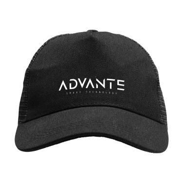 Logo trade business gifts image of: Trucker Recycled Cotton cap