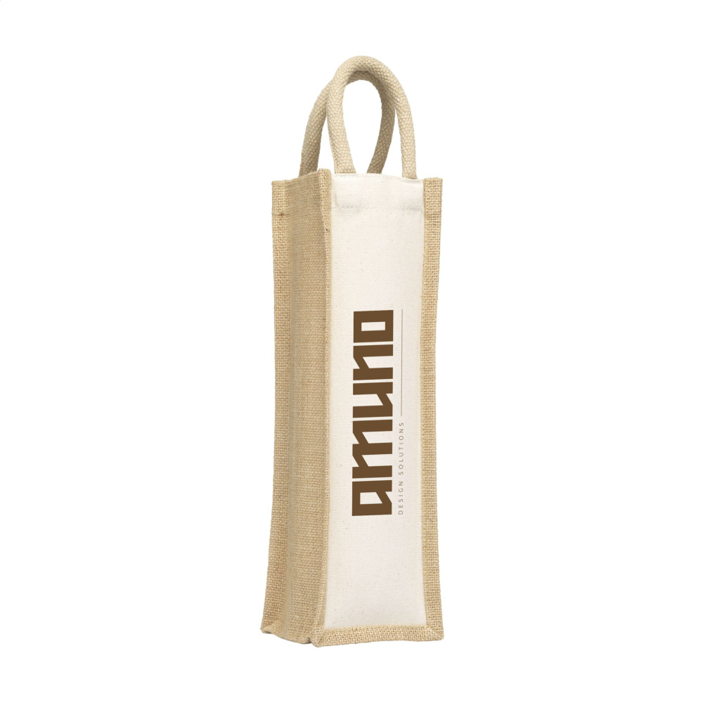 Logotrade business gifts photo of: Jute Canvas Wine Bag