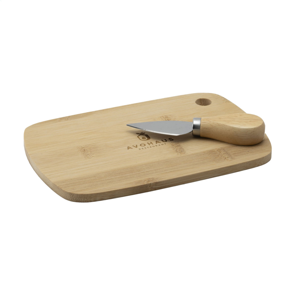 Logo trade corporate gifts image of: Bamboo Cheese Platter 2-pcs