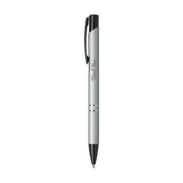 Logo trade promotional items image of: Ebony Rubberised pen