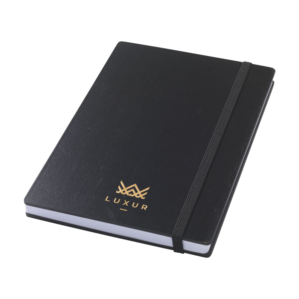 Logotrade promotional giveaway image of: Bamboo Journal Naked Spine Paper Notebook Black A5