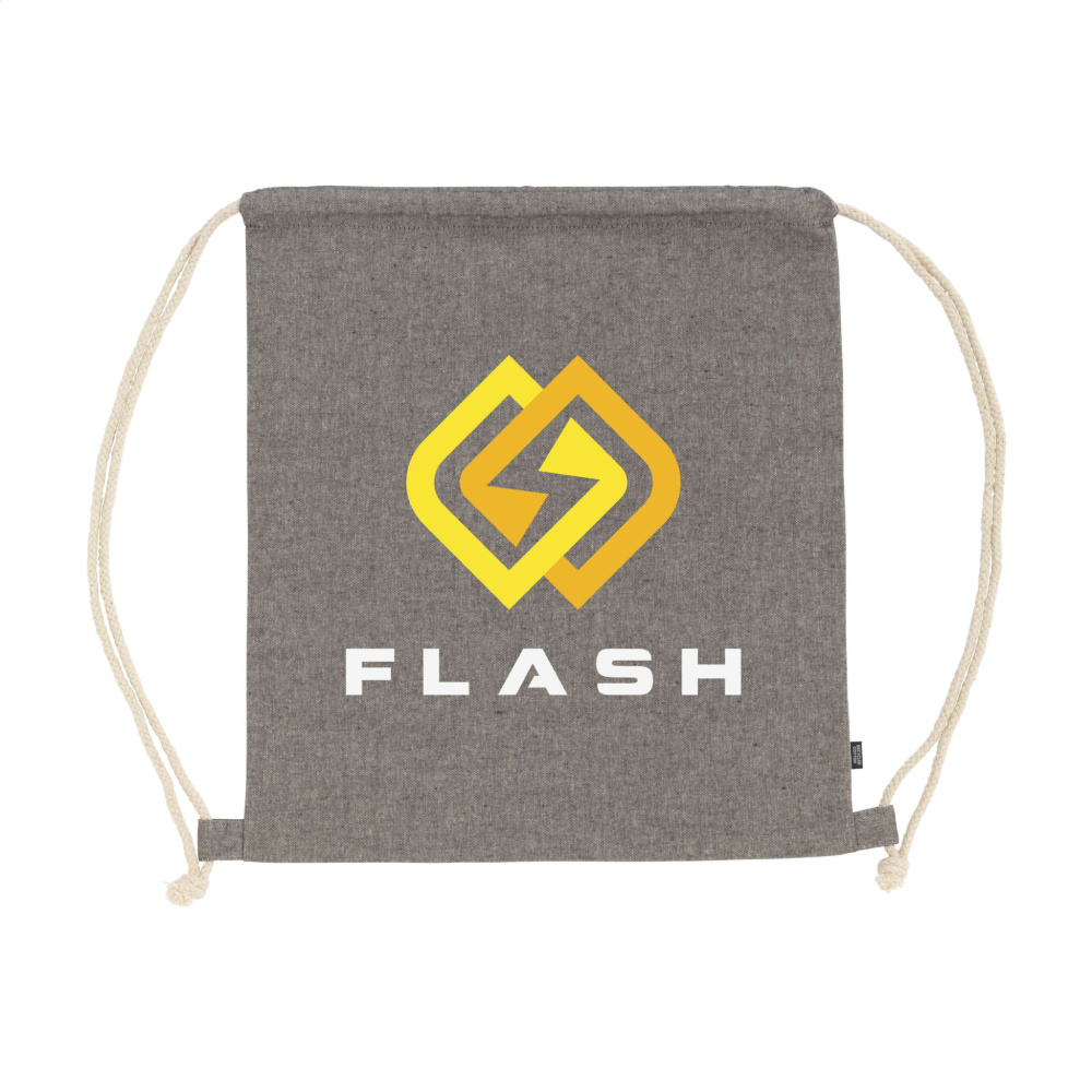 Logo trade promotional merchandise image of: GRS Recycled Cotton PromoBag (180 g/m²) backpack