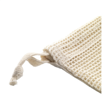 Logotrade promotional giveaway picture of: Natura Organic GOTS Mesh Bag (120 g/m²) fruit bag