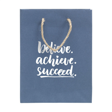 Logo trade promotional giveaways image of: Leaf It Bag recycled with jeans fibres (180 g/m²) S