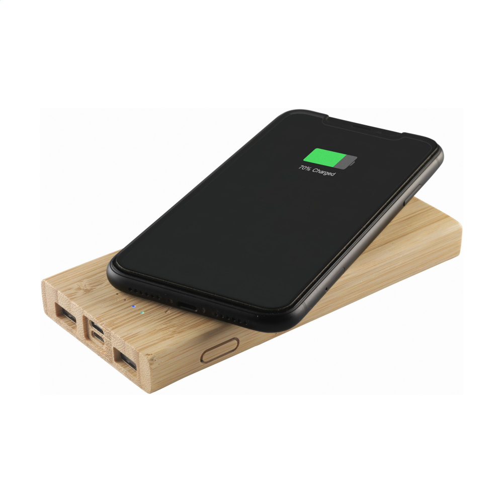 Logotrade promotional giveaways photo of: Bamboo 8000 Wireless Powerbank wireless charger