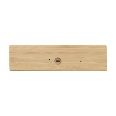 Logotrade advertising product image of: Bamboo Alarm Clock with Wireless Charger