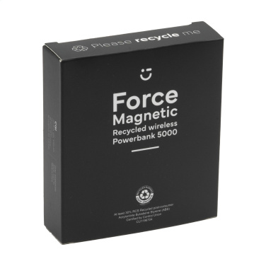 Logotrade promotional product picture of: Force Magnetic RCS Recycled Wireless Powerbank 5000
