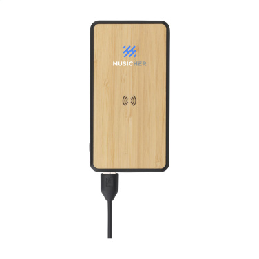 Logotrade corporate gifts photo of: Boru Bamboo RCS Recycled ABS Powerbank Wireless Charger