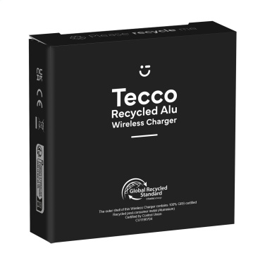 Logo trade corporate gifts image of: Tecco GRS Recycled Alu 15W Wireless Charger