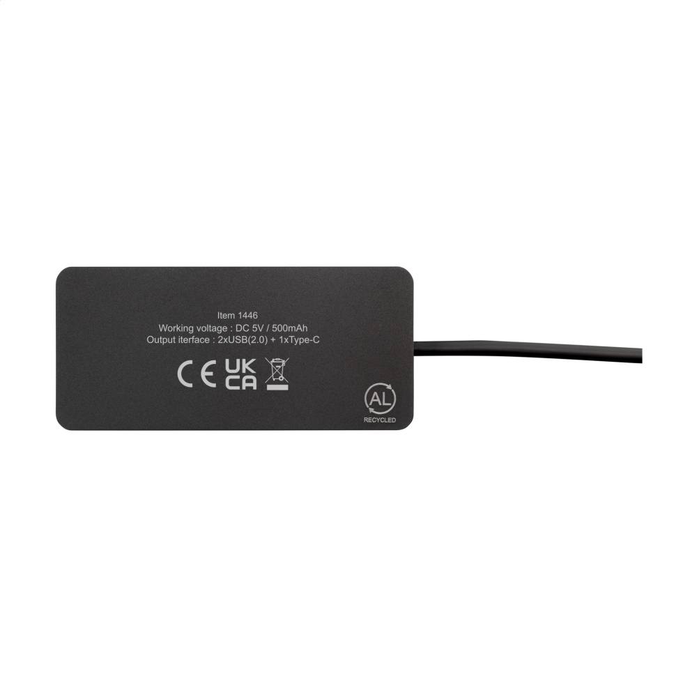 Logo trade advertising products image of: Tecco GRS Recycled Alu USB Hub