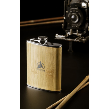 Logo trade promotional products picture of: Hipflask Bamboo 200 ml drinking bottle