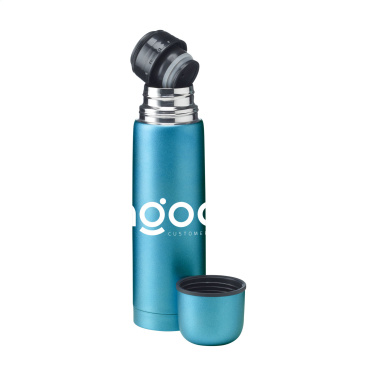 Logo trade promotional item photo of: Frosted Bottle RCS Recycled Steel 500 ml thermo bottle