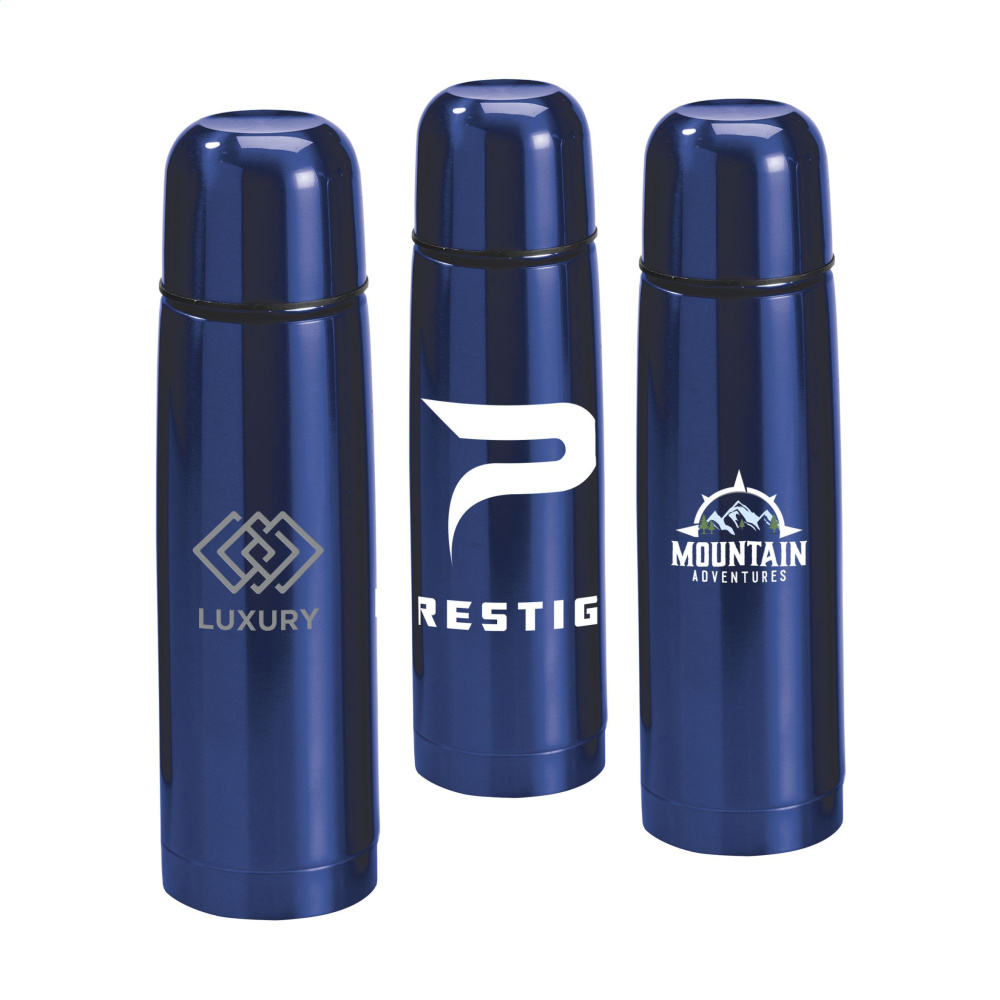 Logo trade advertising product photo of: ThermoColour RCS Recycled Steel 500 ml thermo bottle