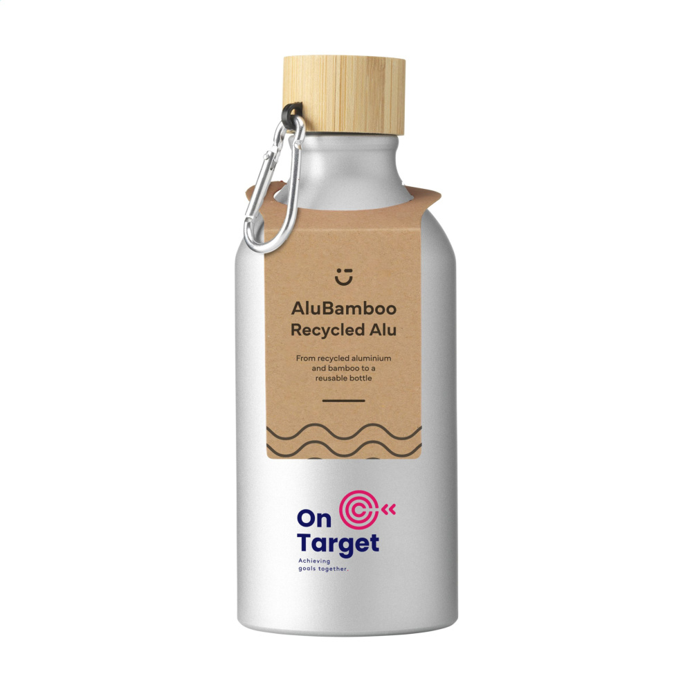 Logotrade promotional giveaway picture of: AluBamboo GRS Recycled Alu 500 ml water bottle