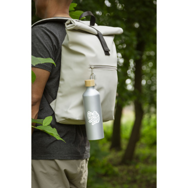Logo trade advertising products image of: AluBamboo GRS Recycled Alu 750 ml water bottle