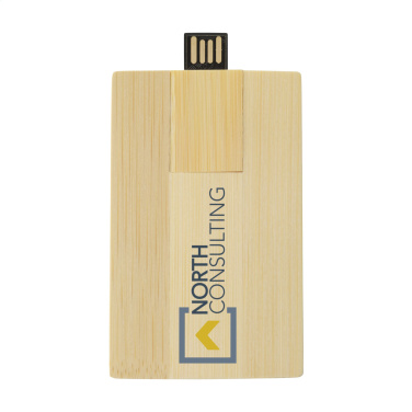 Logo trade promotional giveaways picture of: CreditCard USB Bamboo 16 GB