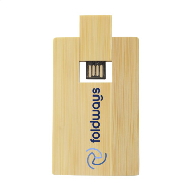 Logo trade promotional products picture of: CreditCard USB Bamboo 16 GB