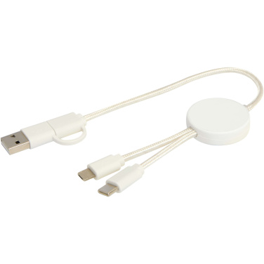 Logotrade business gift image of: Citala 5-in-1 recycled plastic 30 cm data sync and 27W fast charge cable