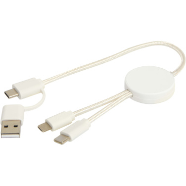 Logo trade business gifts image of: Citala 5-in-1 recycled plastic 30 cm data sync and 27W fast charge cable
