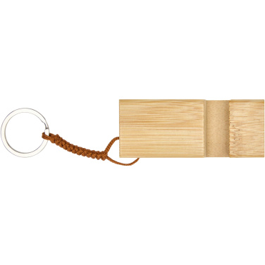 Logo trade promotional items image of: Bosona bamboo phone holder with keychain