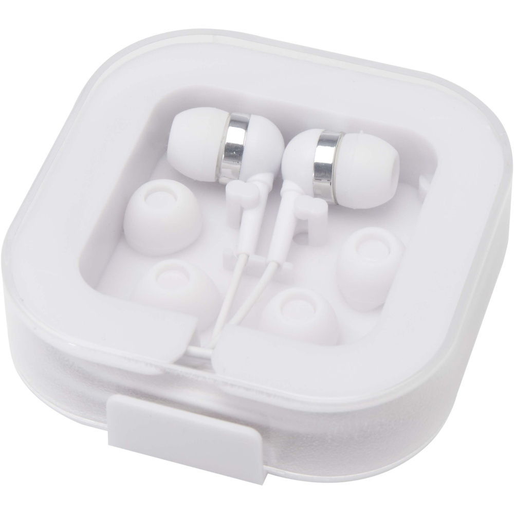 Logo trade promotional merchandise photo of: Dofida wired Type-C earbuds with recycled plastic storage box
