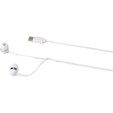 Logo trade promotional item photo of: Dofida wired Type-C earbuds with recycled plastic storage box