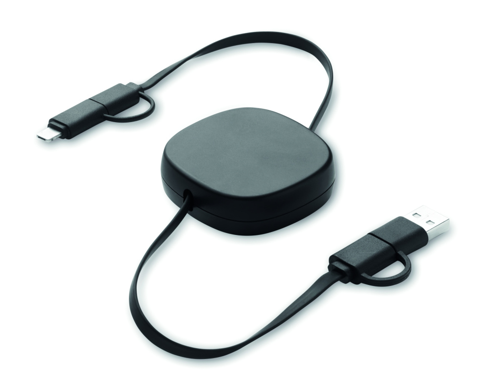 Logo trade corporate gift photo of: 60W retractable charging cable