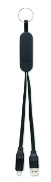 Logo trade promotional gifts picture of: 60W cable keyring recycled ABS