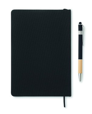 Logo trade promotional items image of: A5 RPET notebook with pen