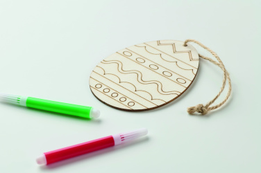 Logo trade promotional giveaways image of: Wooden egg painting set
