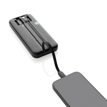 Logo trade promotional gifts picture of: Turbopack RCS rplastic powerbank 10.000 integrated cables