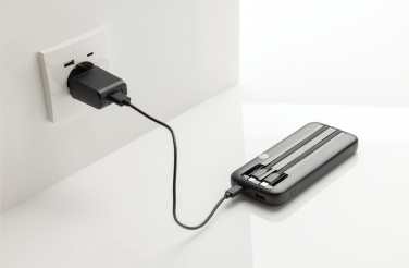 Logo trade promotional gifts image of: Turbopack RCS rplastic powerbank 10.000 integrated cables