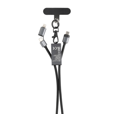 Logo trade promotional merchandise picture of: Terra RCS recycled PET phone cord with dual charge cable