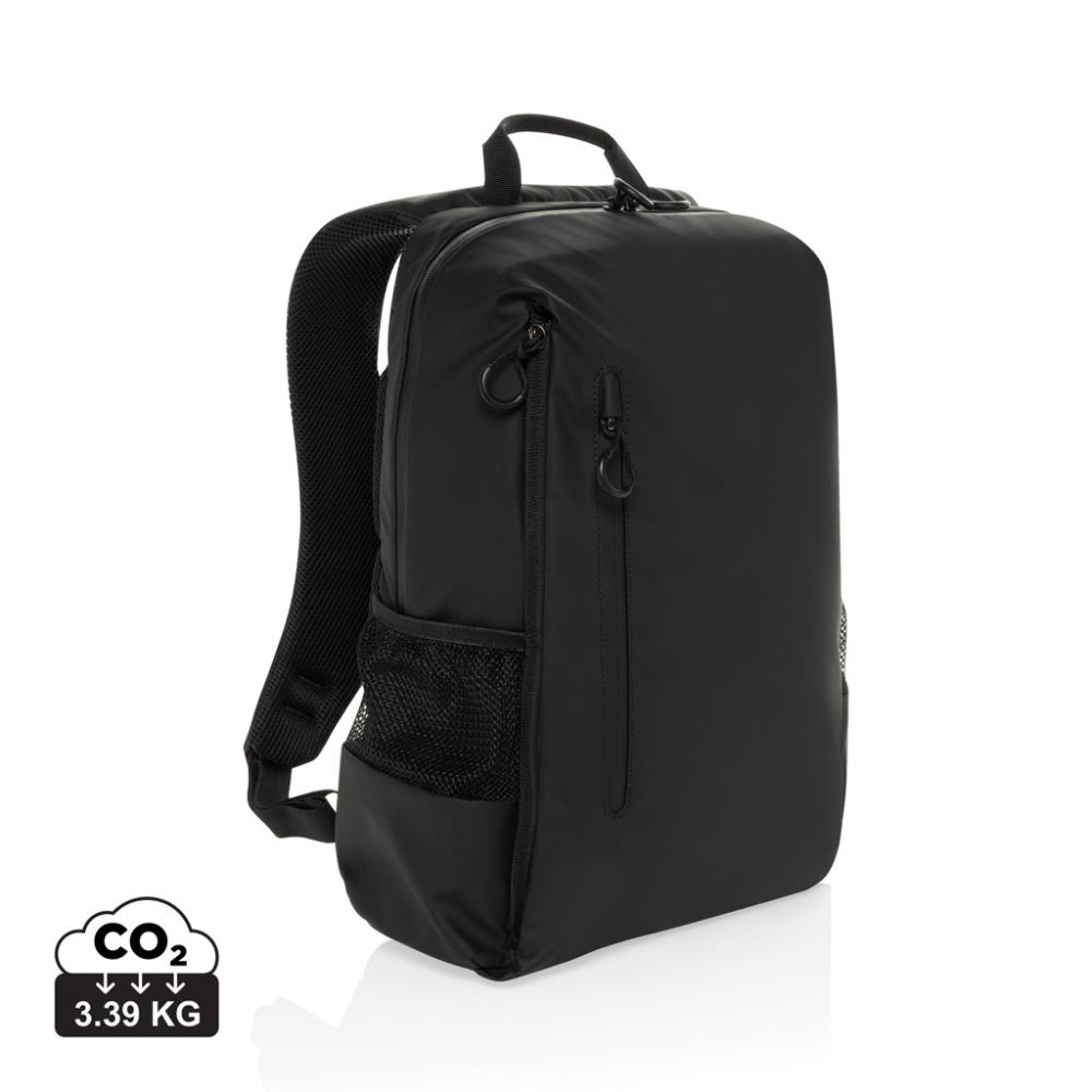 Logo trade corporate gifts picture of: Lima Aware™ RPET water resistant 15.6 laptop backpack