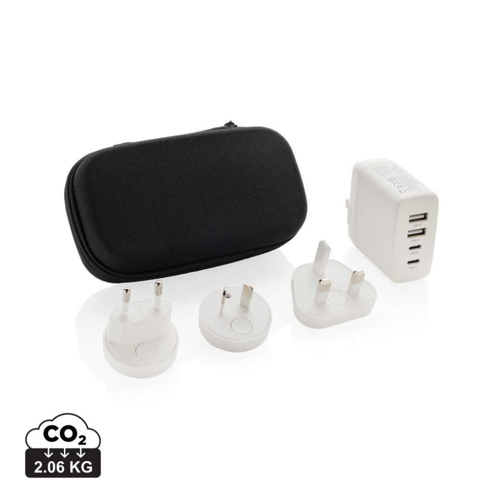 Logotrade advertising product picture of: TravelCharge Pro RCS rplastic travel charger with USB C