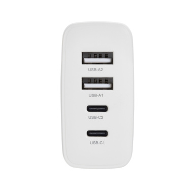 Logo trade promotional merchandise image of: TravelCharge Pro RCS rplastic travel charger with USB C