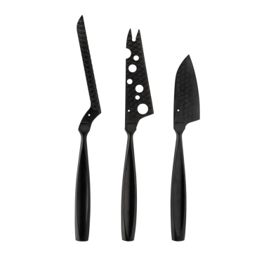 Logo trade promotional items picture of: BOSKA Cheese Knife Set Monaco+ Black